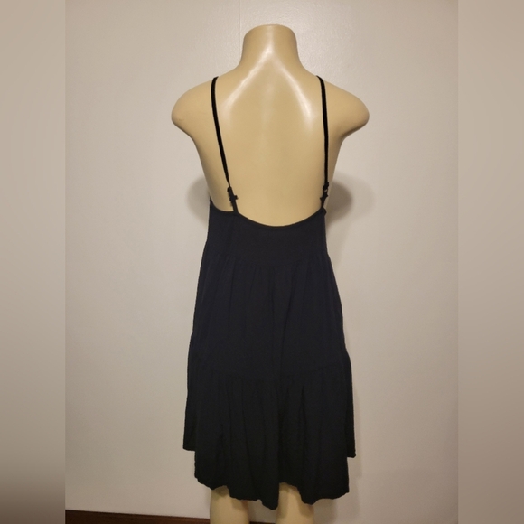 Exhilaration Black Mini Dress  Sundress Medium Beach Vacation Spring - Picture 4 of 4